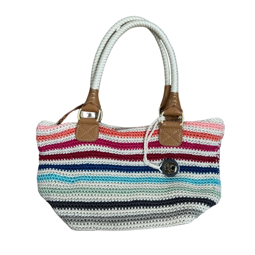 The Sak Prism Stripe Cambria Crochet Tote Handbag